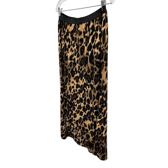 Hot n Hollywood Leopard Print Midi Skirt Elastic Waist Size Medium - Picture 3 of 9